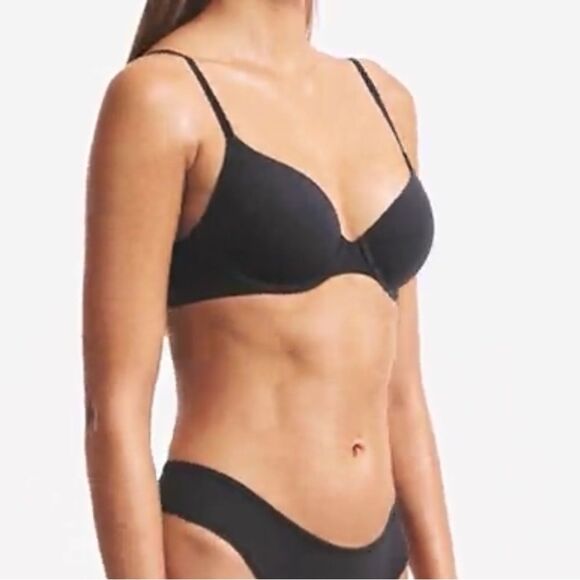 SKIMS‎ FITS EVERYBODY T-SHIRT BRA BLACK 46D NWT - Picture 1 of 8